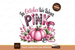 In october we wear pink sublimation png Product Image 1