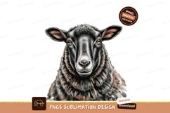 Portrait of a black sheep sublimation png Product Image 1