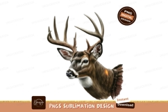 Deer head portrait sublimation png Product Image 1