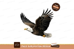 Bald eagle in flight sublimation png Product Image 1