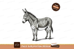 Gray donkey isolated on transparent background sublimation p Product Image 1