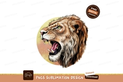 Roaring lion head isolated on transparent background sublima Product Image 1