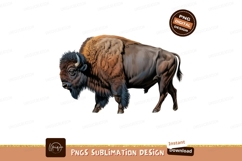 Brown bison isolated on transparent background sublimation p Product Image 1