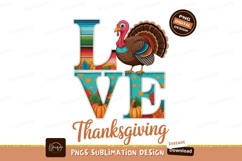Love thanksgiving turkey autumn sublimation png Product Image 1