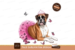 Boxer dog princess sublimation png Product Image 1