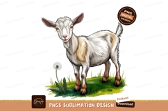 Cute goat on grass sublimation png Product Image 1