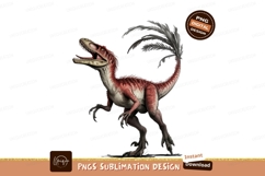 Red raptor isolated on transparent sublimation png Product Image 1