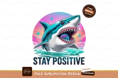 Format: Title: Fierce Shark With Colorful Cosmic Background Product Image 1