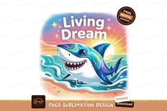 Happy shark living dream beach sunset ocean waves Product Image 1