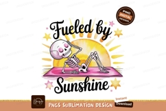 Skeleton yoga fueled by sunshine pink yellow Product Image 1