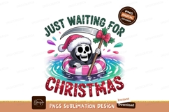 Format: Title: Grim Reaper Swimming Christmas Holiday Fun Product Image 1