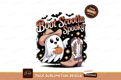 Ghost cowboy boot pumpkin Halloween image Product Image 1