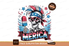 Patriotic skeleton with popsicle white Product Image 1