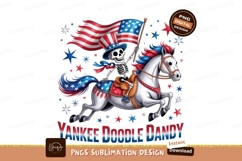 Skeleton Riding Horse With American Flag image Product Image 1