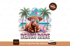 Highland cow beach vacation tropical Product Image 1