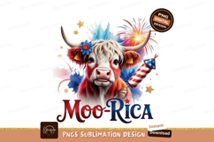 Patriotic Highland Cow Fireworks Celebration image Product Image 1
