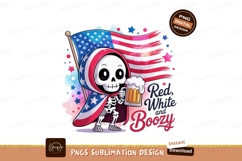 Skeleton patriotic beer celebration flag Product Image 1