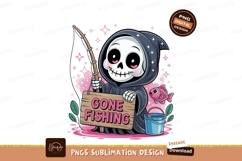 Grim reaper fishing cute character image Product Image 1