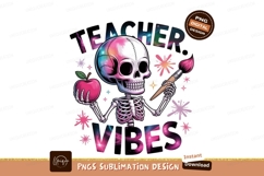 Skeleton teacher holding apple and brush pink Product Image 1