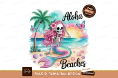 Skeleton mermaid beach sunset ocean Product Image 1