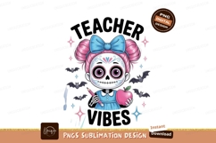 Sugar Skull Teacher Vibes pink Product Image 1