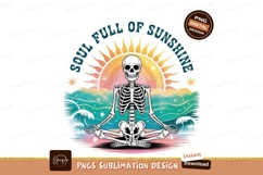 Skeleton meditating beach sunset ocean Product Image 1