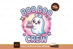 Cute ghost nurse holding birthday cake stars Product Image 1