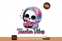 Cute skeleton holding pink apple galaxy robe image Product Image 1