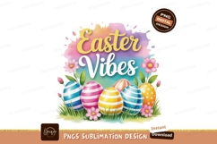 Easter Vibes Colorful Eggs Flowers image Product Image 1