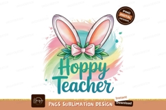Easter bunny ears bow leaves pink Product Image 1