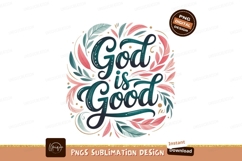 God Is Good Floral Design leaves feathers Product Image 1