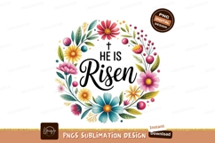 Floral Easter wreath with religious text image Product Image 1