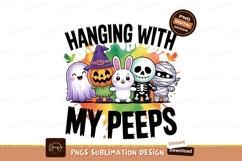 Halloween characters with spooky friends ghost pumpkin Product Image 1