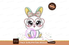 Cute bunny blowing bubblegum rabbit Product Image 1