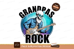 Grandpa skeleton playing guitar rock music Product Image 1