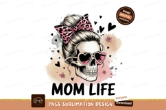 Skull mom with pink bow and heart sunglasses life Product Image 1
