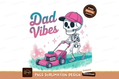 Skeleton pushing lawnmower pink cap grass Product Image 1