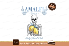 Skeleton holding lemons Amalfi Coast Italy Product Image 1