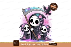 Cute grim reapers with scythe and crow image Product Image 1