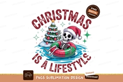 Skeleton Christmas tree pool santa Product Image 1