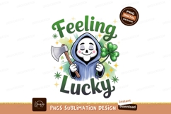 Grim reaper holding axe and clover lucky Product Image 1