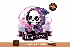 Cute grim reaper holding pink heart skeleton Product Image 1