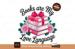Stacked books pink roses ribbon hearts Product Image 1