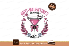 Skull martini anti valentines club glass pink Product Image 1