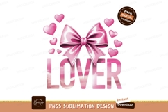 Pink bow hearts lover text image Product Image 1