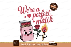 Pink matchbox and burning match with rose matches Product Image 1