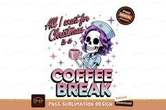 Skeleton nurse coffee break christmas image Product Image 1