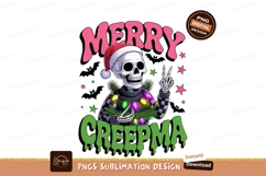 Skeleton wearing Christmas hat and lights bats Product Image 1
