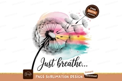 Dandelion seeds blowing in watercolor pink Product Image 1