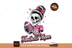 Format: Title: Skeleton football mom with pink bow Product Image 1